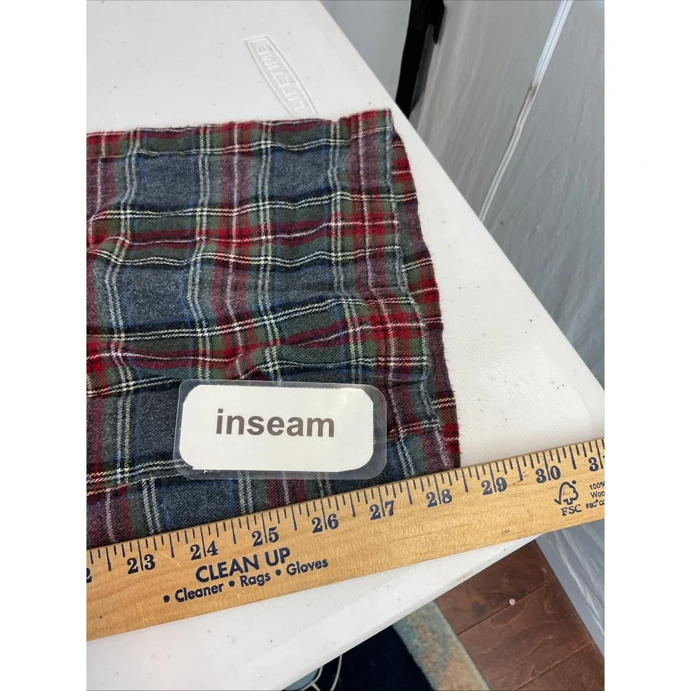 L.L.Bean Men's Scotch Plaid Flannel Pajama Set Gray Red Preppy Classic M‎ Cozy